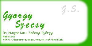 gyorgy szecsy business card