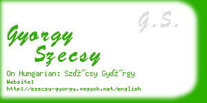 gyorgy szecsy business card